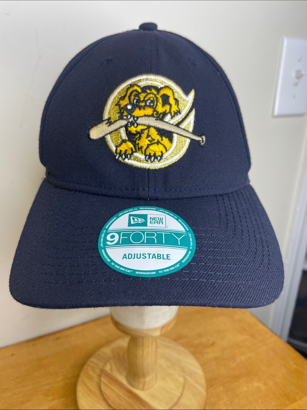New Era Navy Blue 9FORTY Cap with Yellow Mascot Patch